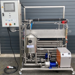 Pilote de pasteurisation avec chambrage, échangeurs tubulaires